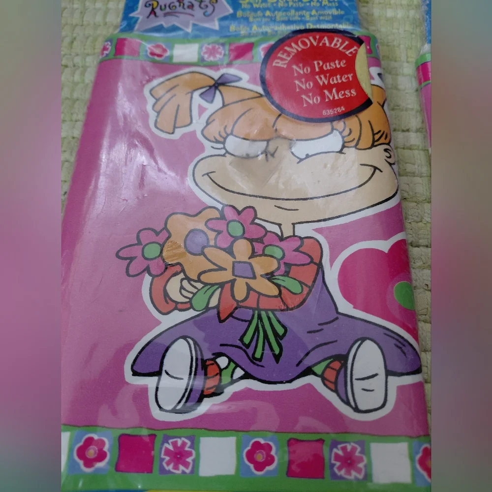 2 Vintage 90s Nickelodeon Rugrats removable sticker wallpaper boarder 10 yards